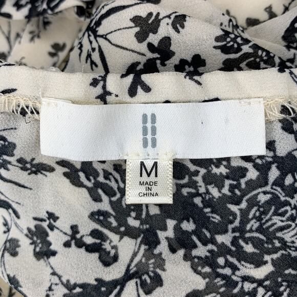 Floral Print Mini Dress NWOT Long Sleeve Tie and Hidden Zipper on Back Size M - Picture 12 of 14